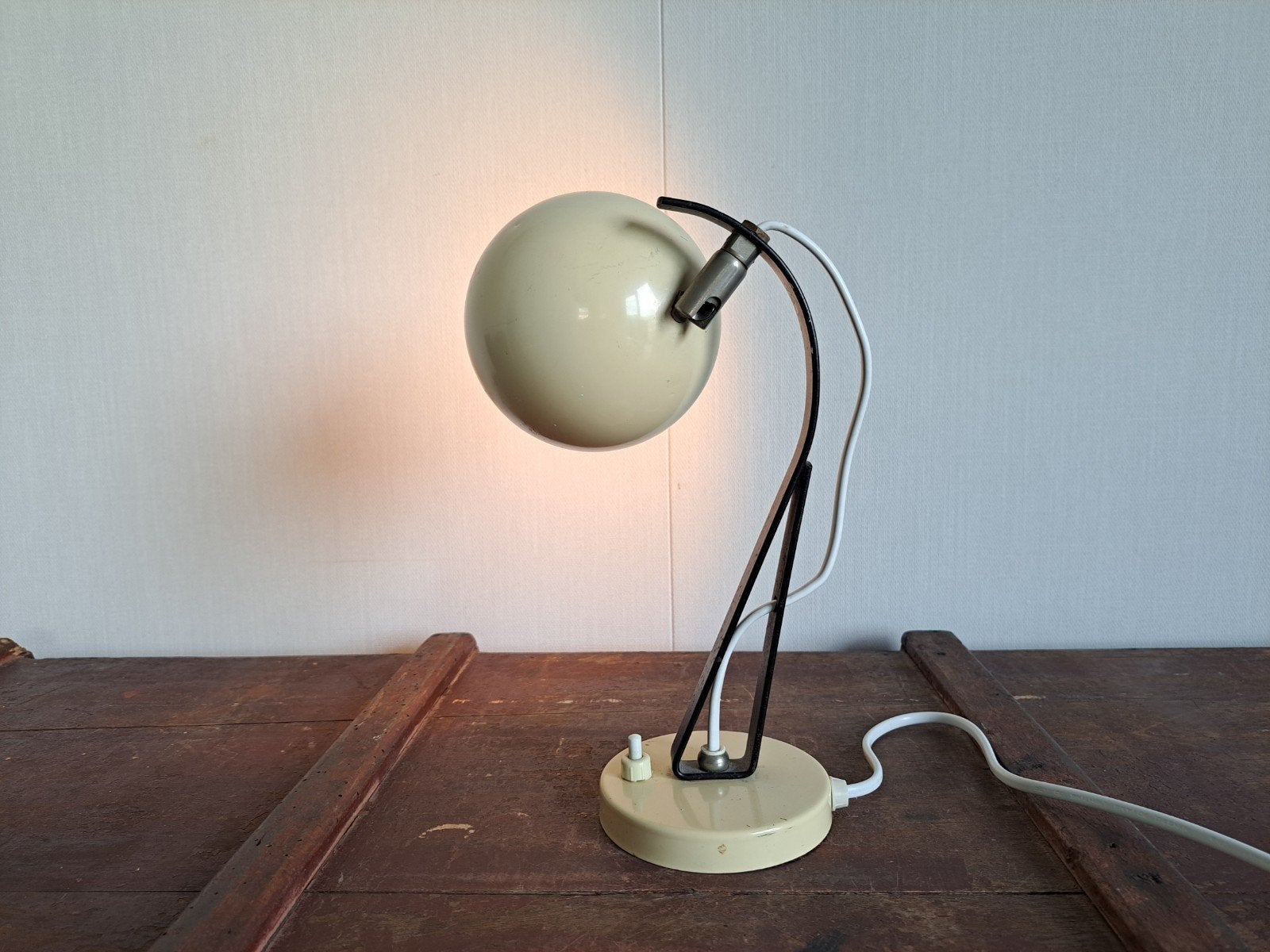 Vintage Mid-century Space-Age Eyeball Tafellamp, Ophalen of Verzenden