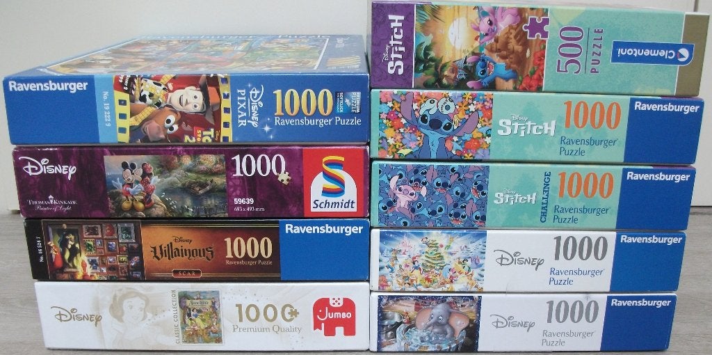 Diverse *** PUZZELS DISNEY *** 9 stuks, Hobby en Vrije tijd, Denksport en Puzzels, Ophalen of Verzenden, 500 t/m 1500 stukjes
