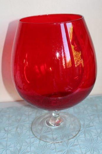 Vintage Empoli Ruby rood glas, Ophalen of Verzenden