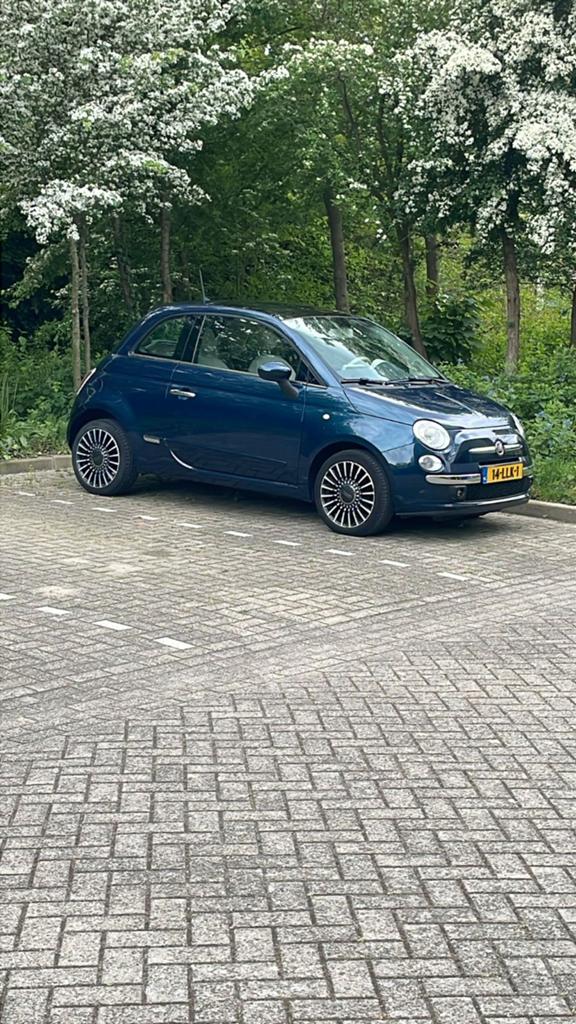 Fiat 500  2008 blauw, Auto's, Voorwielaandrijving, 31 €/maand, Origineel Nederlands, Handgeschakeld