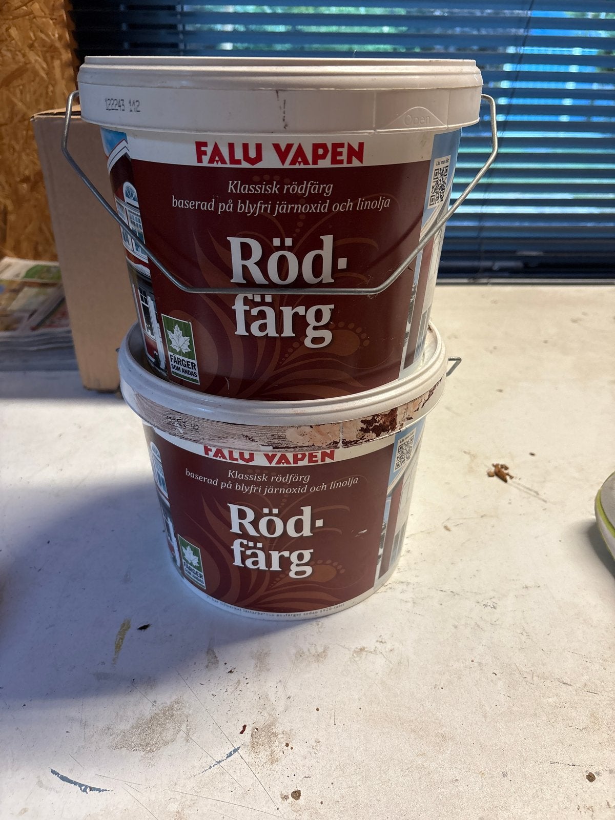 Zweedse Rode Verf - Falu Vapen - 2x 4L voor 24m2, Ophalen, 5 tot 10 liter, Rood, Verf