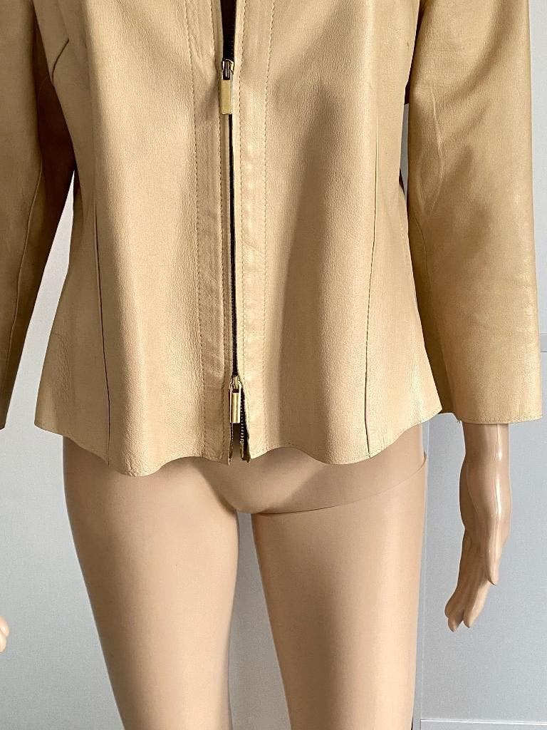 K193 Blacky Dress mt. 40=M echt leren jasje blazer beige, Kleding | Dames, Maat 38/40 (M), Blacky Dress, Beige, Ophalen of Verzenden
