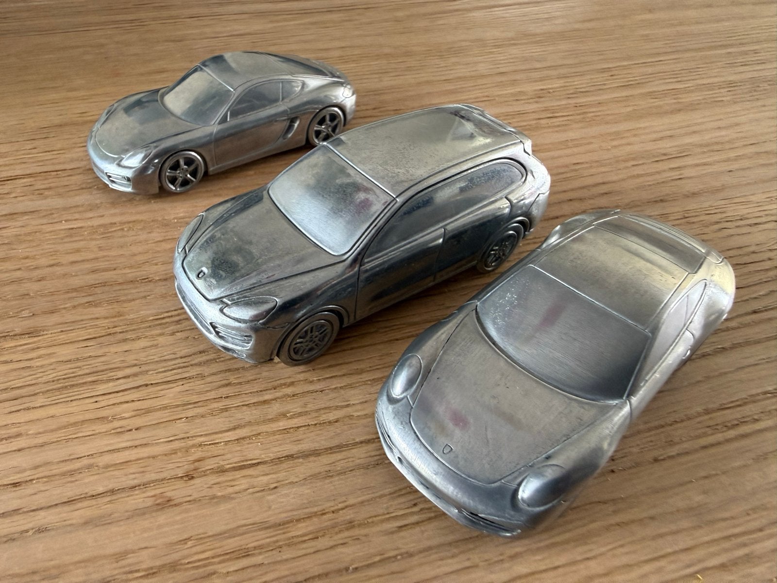 3 Miniatuur aluminium Porsche modellen 1:43,, Ophalen of Verzenden, Gebruikt, Auto, Overige merken