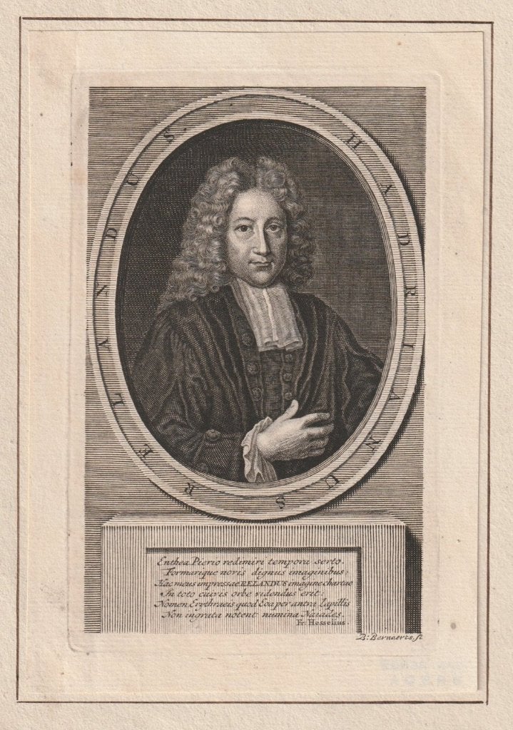 Hadrianus Relandus Adriaan Reland door Balthasar Bernaerts, Verzenden, Portret, Gravure, 1700 - 1799