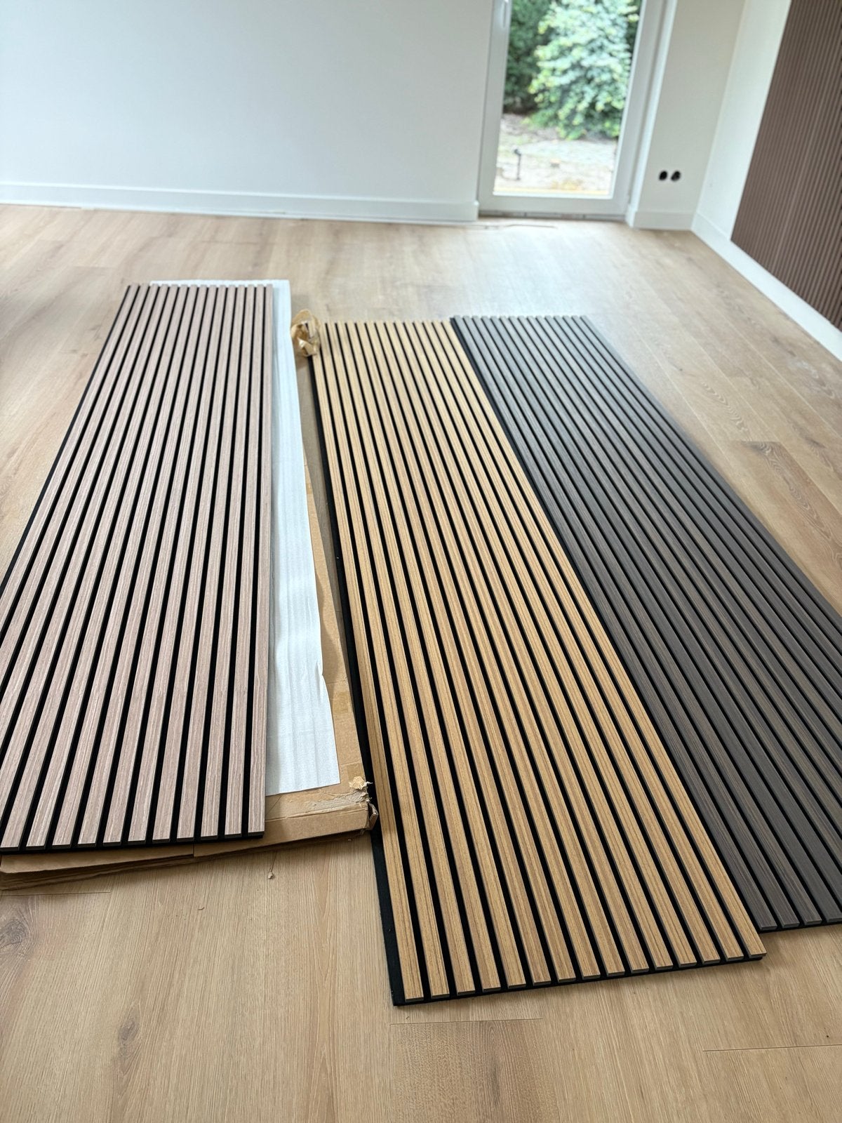 4 Wandpanelen: Eiken, Gerookt Eiken, Walnoot - Diverse Houts, Ophalen, Hout, Meerkleurig, Zo goed als nieuw