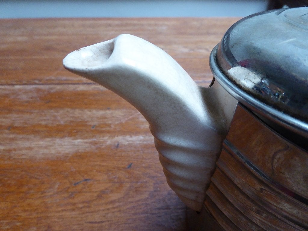 Antieke koffiepot met warmhoudmantel, Everhot England, Ophalen of Verzenden