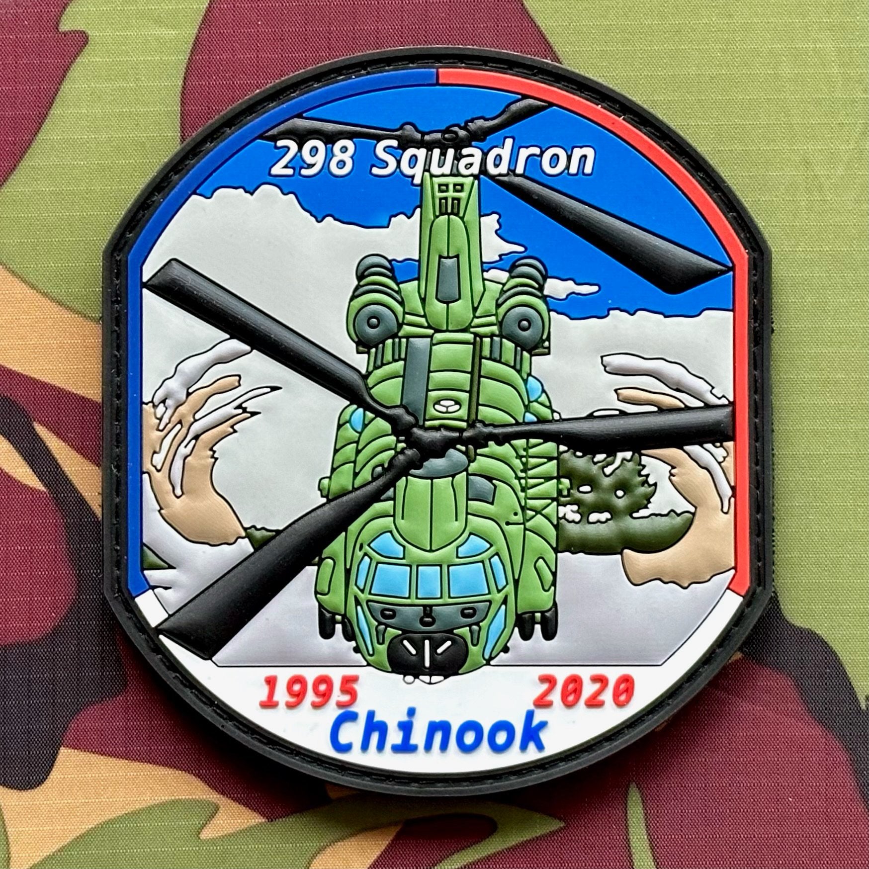 Patch RNLAF 208 SQN 1995-2020, Verzamelen, Ophalen of Verzenden, Luchtmacht, Nederland, Embleem of Badge