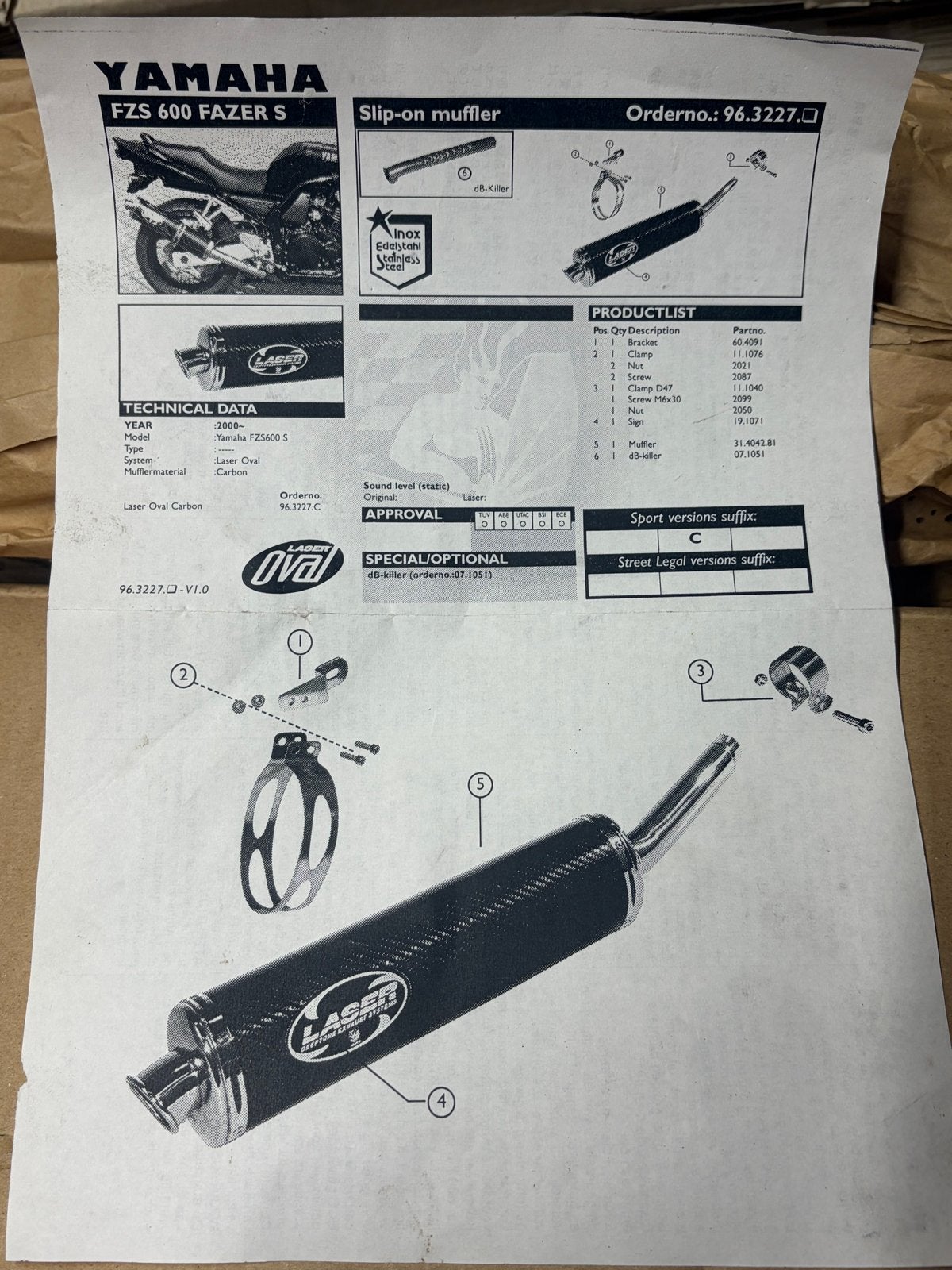 Laser Carbon Demper voor Yamaha Fazer 600, Ophalen of Verzenden, Gebruikt
