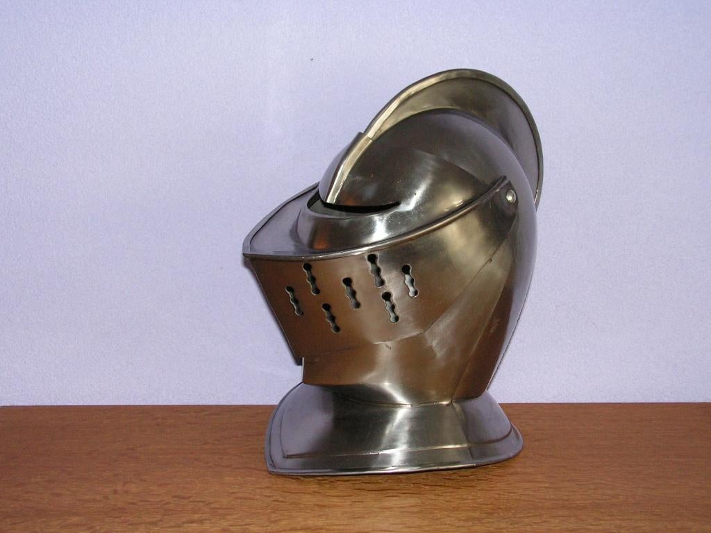 Vizierhelm, ridderhelm, helm, harnas, ridder, middeleeuwen, Verzamelen, Ophalen of Verzenden, Nvt, Nederland, Nvt