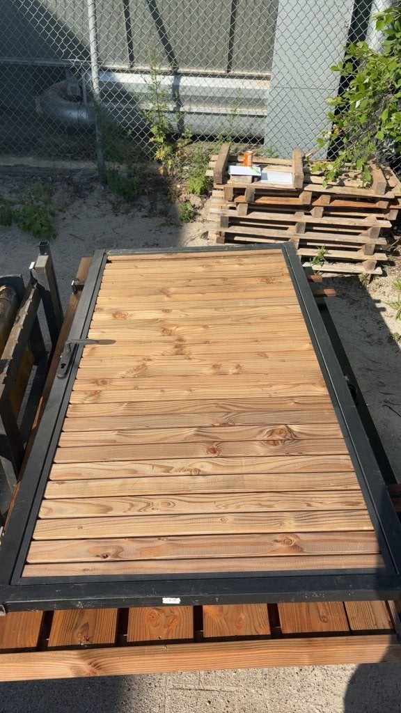Poort Rhombus - BRUIN - 100X190 CM  €425,-, Tuin en Terras, Tuinpoorten, 100 tot 150 cm, Nieuw, Ophalen of Verzenden, Draaipoort