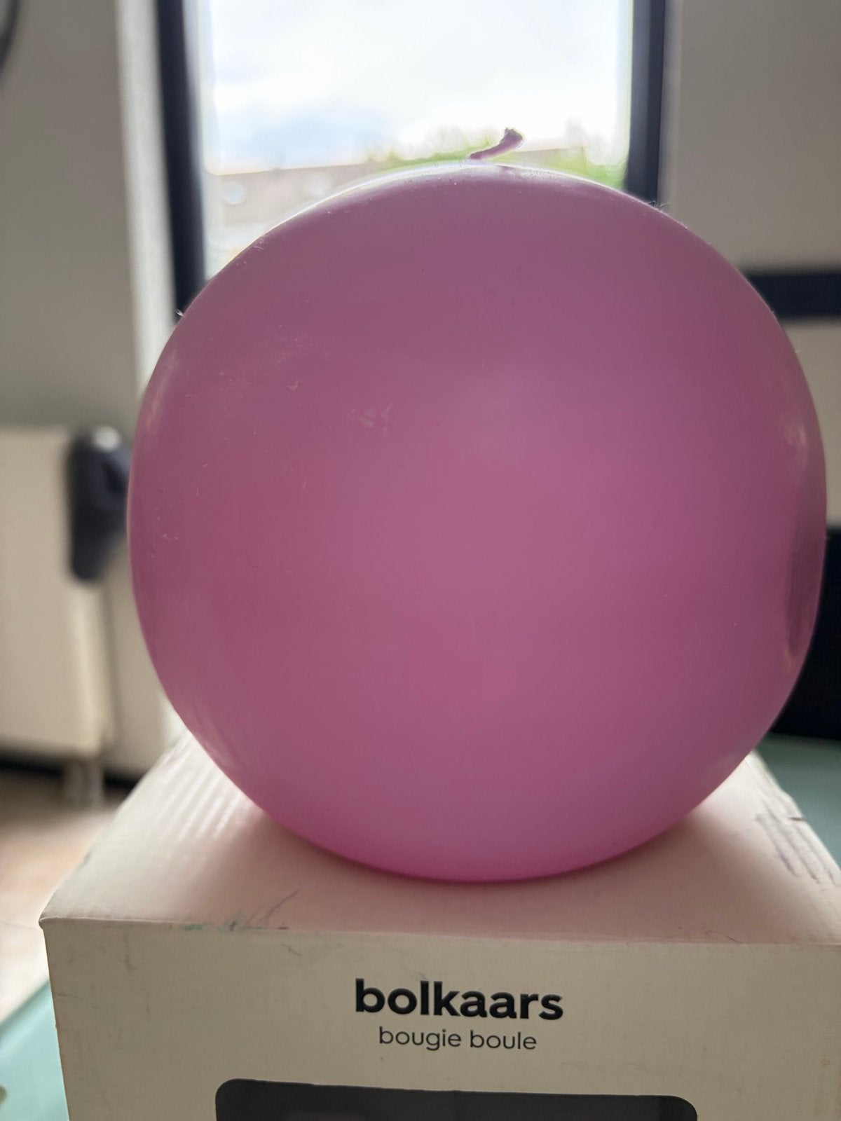 Hema Roze bolkaars - Nieuw in doos, Ophalen of Verzenden, Roze, Kaars, Was