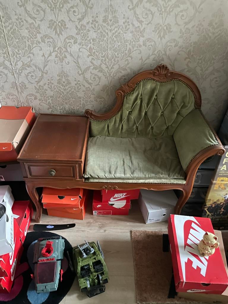 Vintage telefoonbankje met lade, Antiek en Kunst, Antiek | Meubels | Stoelen en Banken, Ophalen