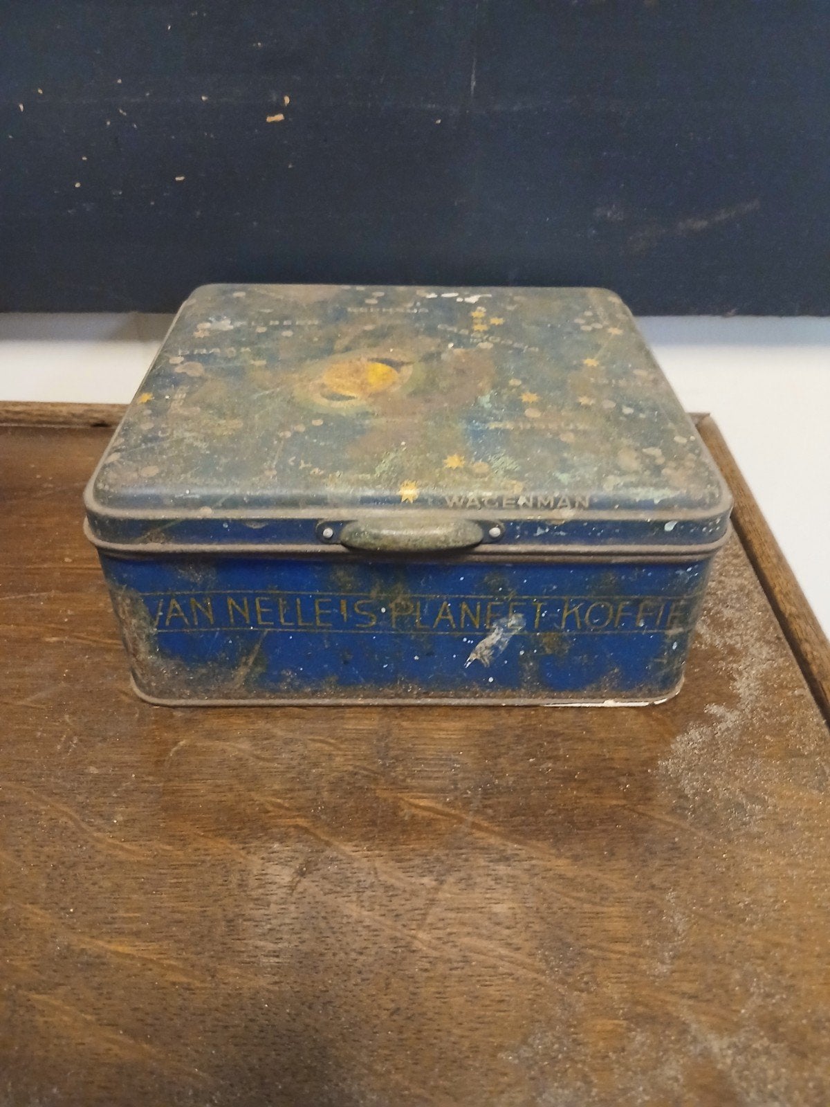 Vintage Van Nelle's Planeet Koffie blik, Ophalen of Verzenden