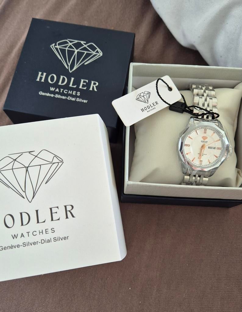 Hodler Dames Horloge - Genève Silver-Dial Silver, Overige merken, Staal, Staal, Polshorloge