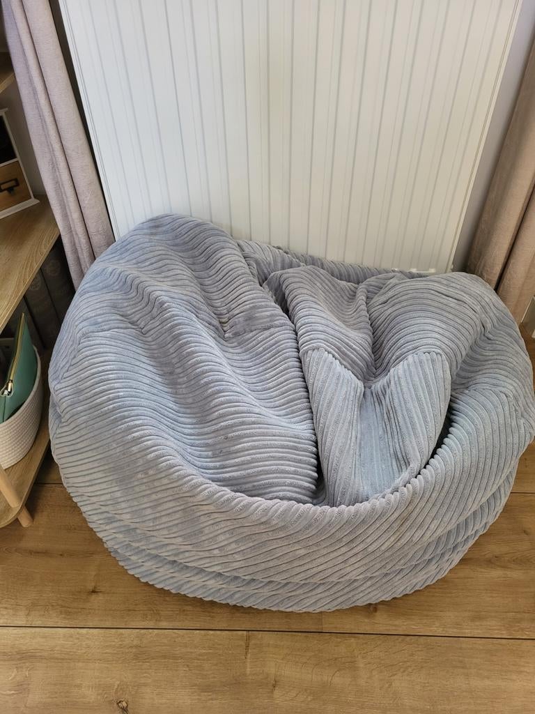 Zitzak loungepug, Huis en Inrichting, Zitzakken, Ophalen, Gebruikt, Blauw, Zitzak