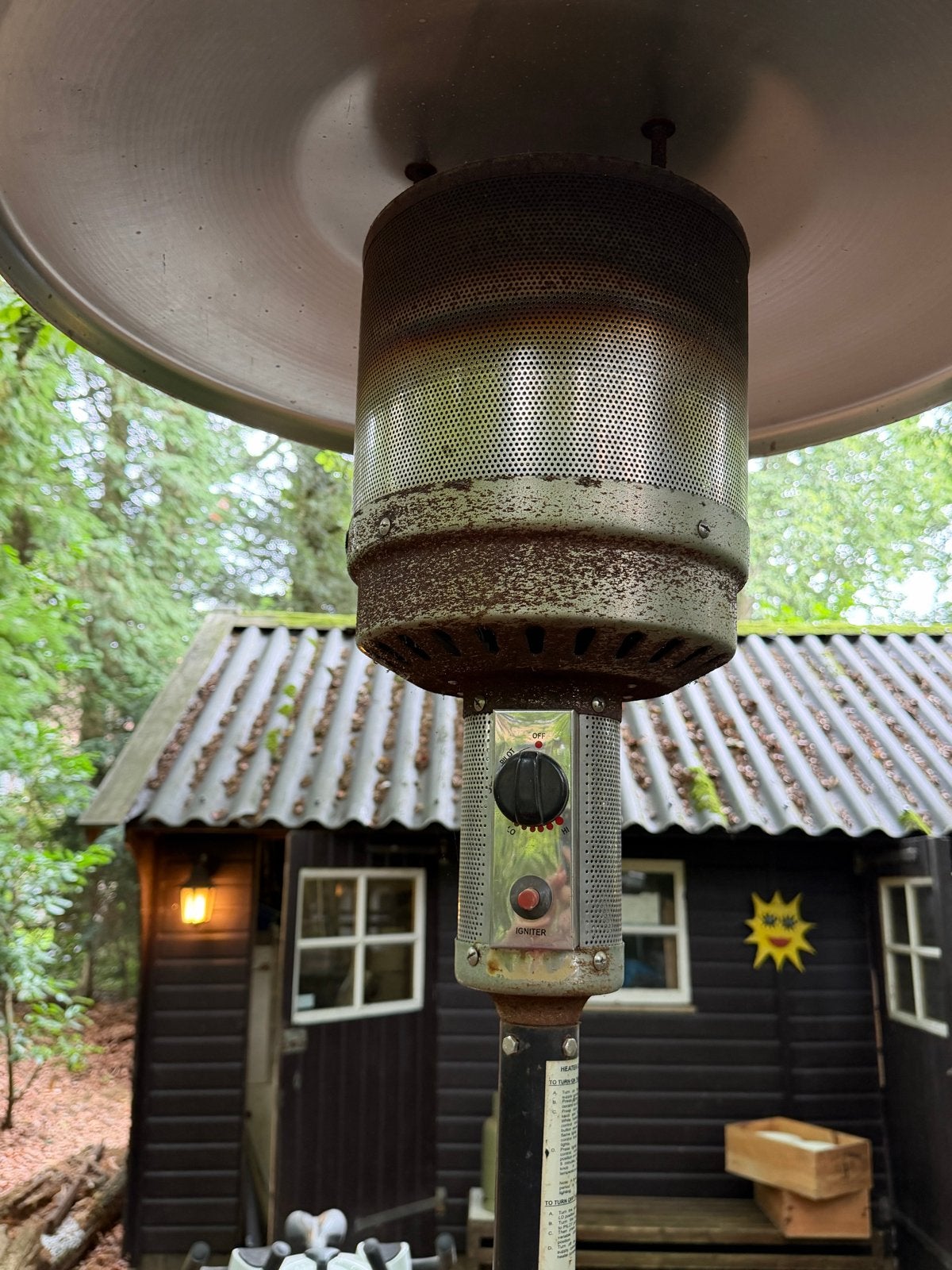 Terrasverwarmer op gas, ca. 230cm hoog, Tuin en Terras, Ophalen, Gebruikt, Gas, Vloer