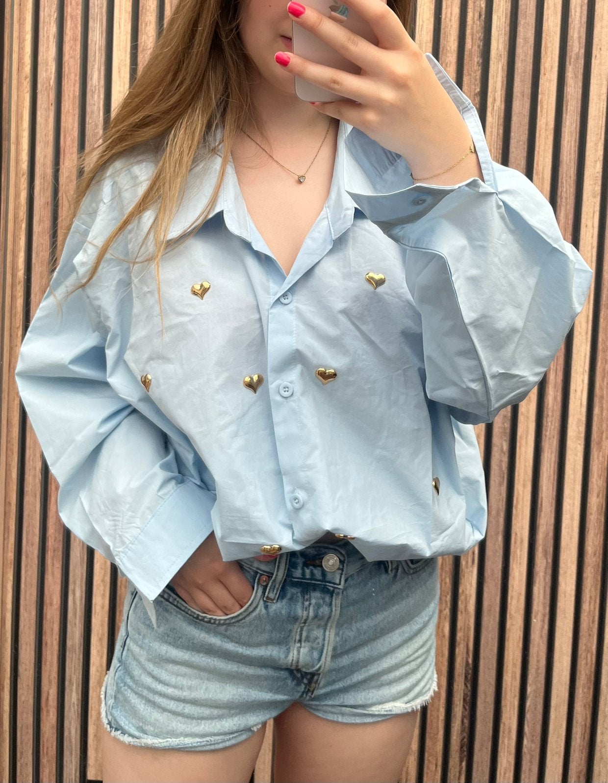 Blouse hartjes blauw, Ophalen of Verzenden, Nieuw, Blauw