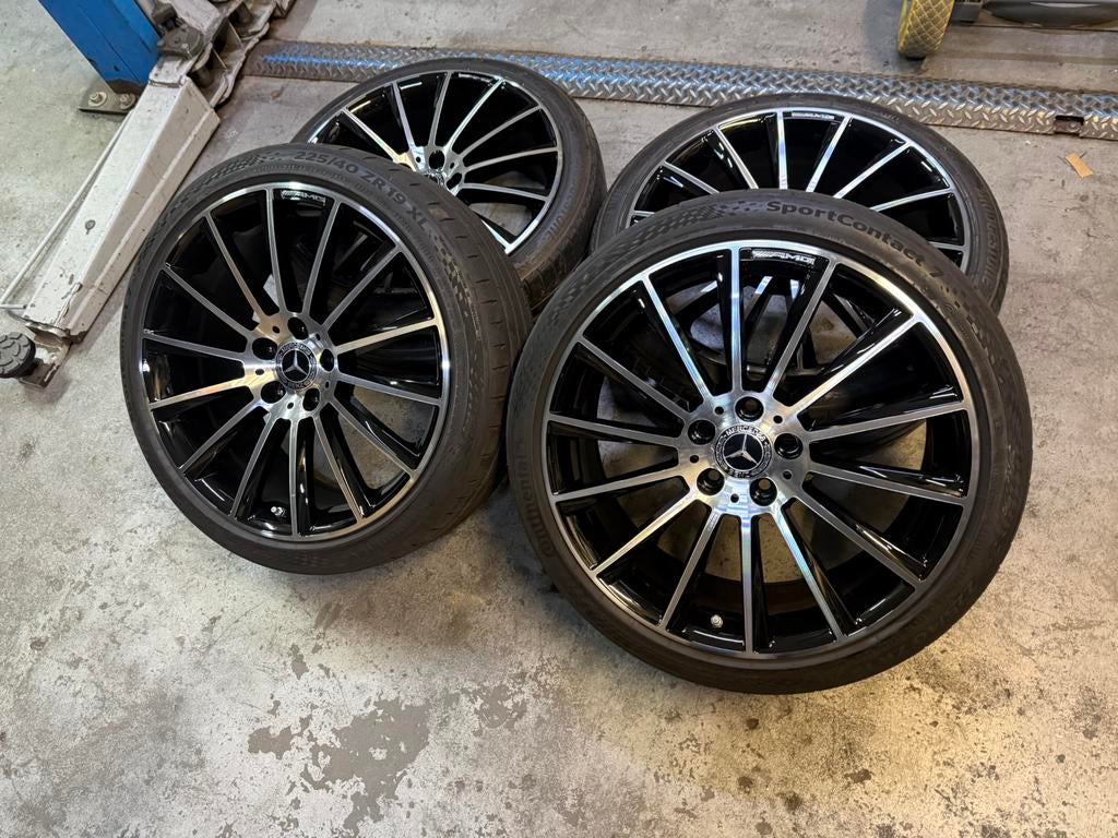 ✅ 19 inch Mercedes AMG GT A B C klasse velgen 5x112 CLA A35, Auto-onderdelen, Banden en Velgen, 19 inch, Gebruikt, Banden en Velgen