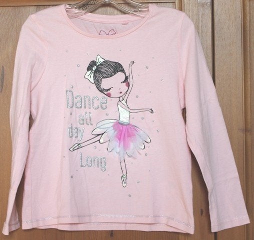 Palomino – Roze longsleeve met ballerina – Maat 116, Meisje, Ophalen of Verzenden, Shirt of Longsleeve, Palomino
