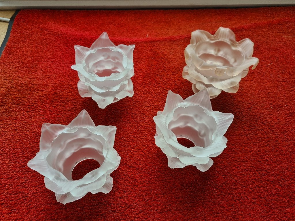 Set van 4 Rozen Lampenkapjes van Matglas, Ophalen of Verzenden