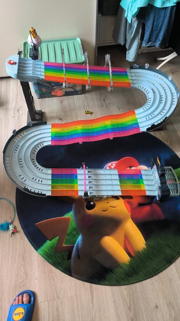 Hot Wheels Mario Kart Regenboogbaan, Kinderen en Baby's, Speelgoed | Racebanen, Ophalen, Racebaan, Zo goed als nieuw, Hot Wheels
