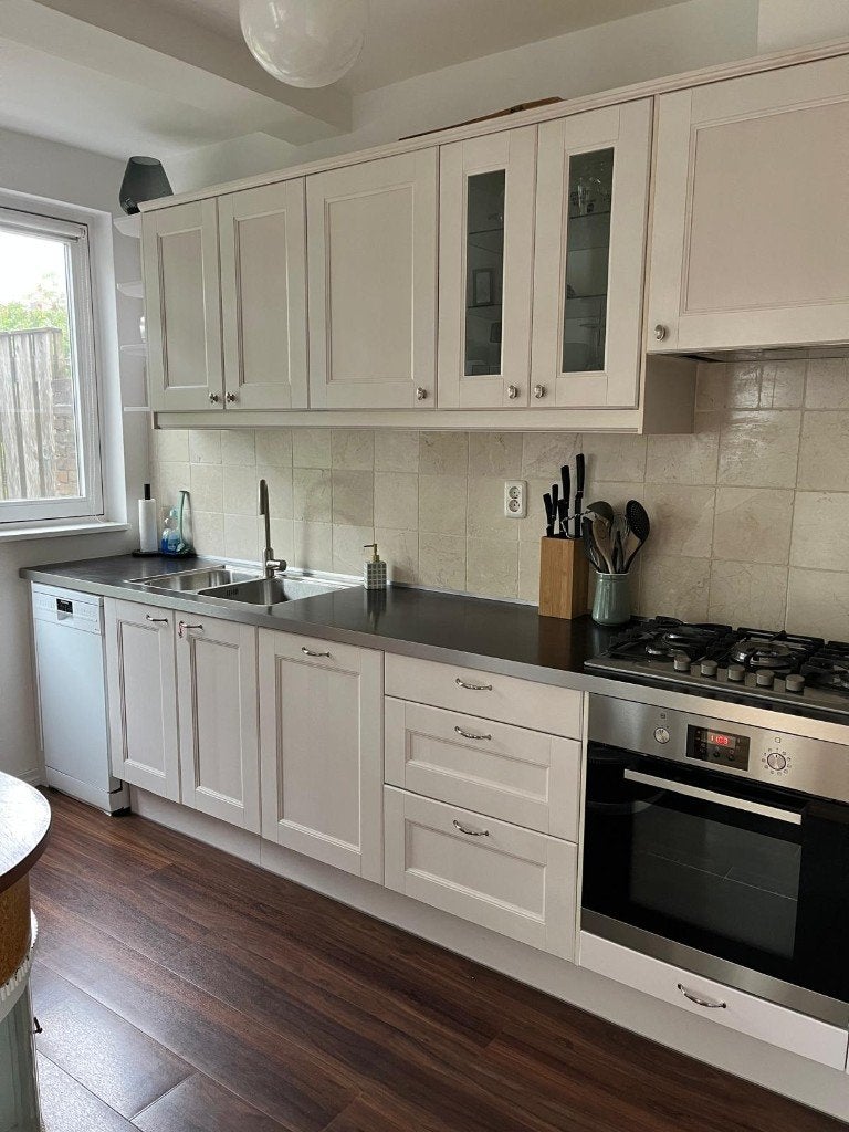 Keuken incl. bar/kookeiland, Ophalen, Gebruikt, Overige materialen, Wit