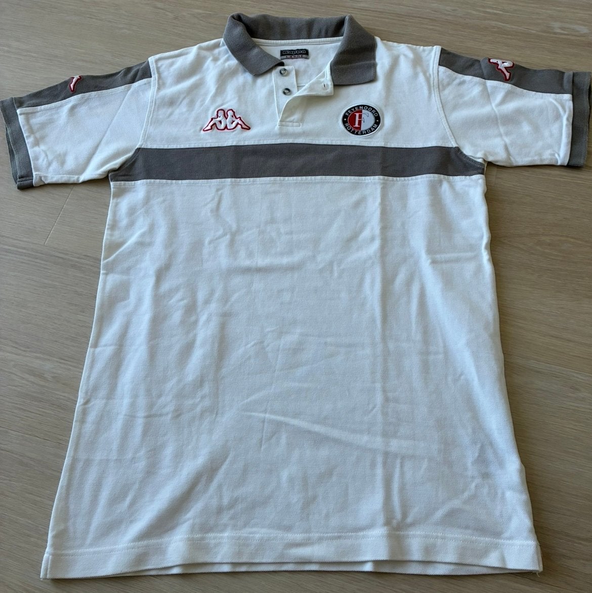 Feyenoord Rotterdam Kappa vintage polo, Kleding | Heren, Verzenden, Zo goed als nieuw, Maat 52/54 (L), Wit