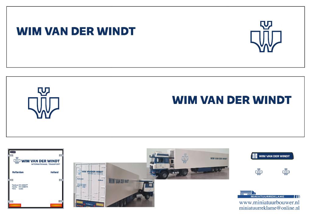 Vrachtauto decal 1:50 Wim van der Windt transport Rotterdam, Hobby en Vrije tijd, Modelauto's | 1:50, Verzenden, Nieuw, Bus of Vrachtwagen