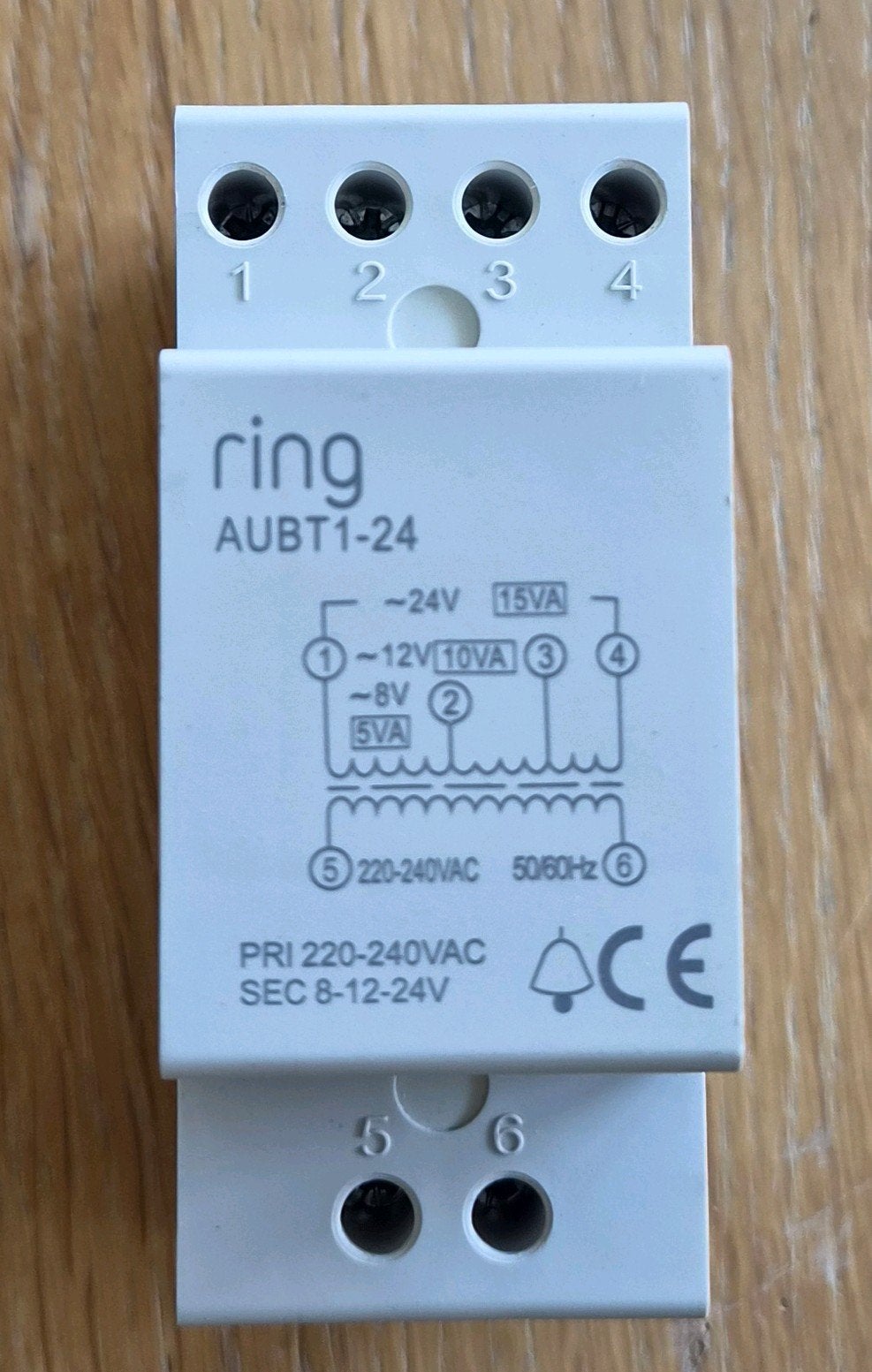 Ring Deurbel Trafo AUBT1-24 - 24V 15VA, Ophalen of Verzenden, Zo goed als nieuw, Bedraad