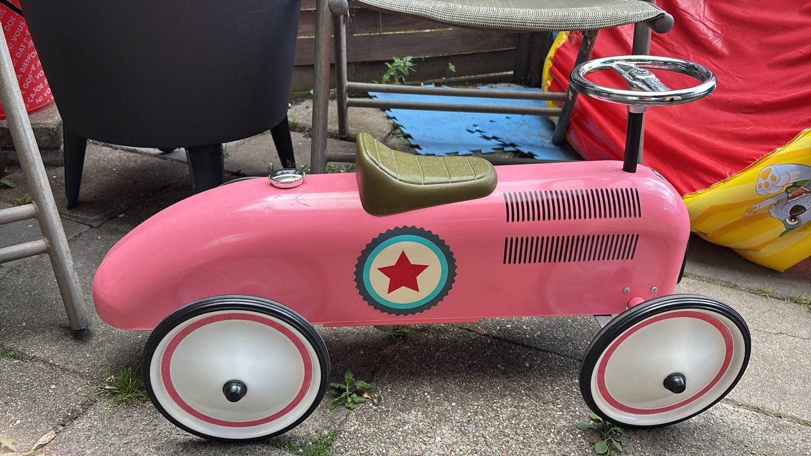 Roze loopauto voor kinderen - Retro design, Ophalen, Gebruikt, Loopvoertuig