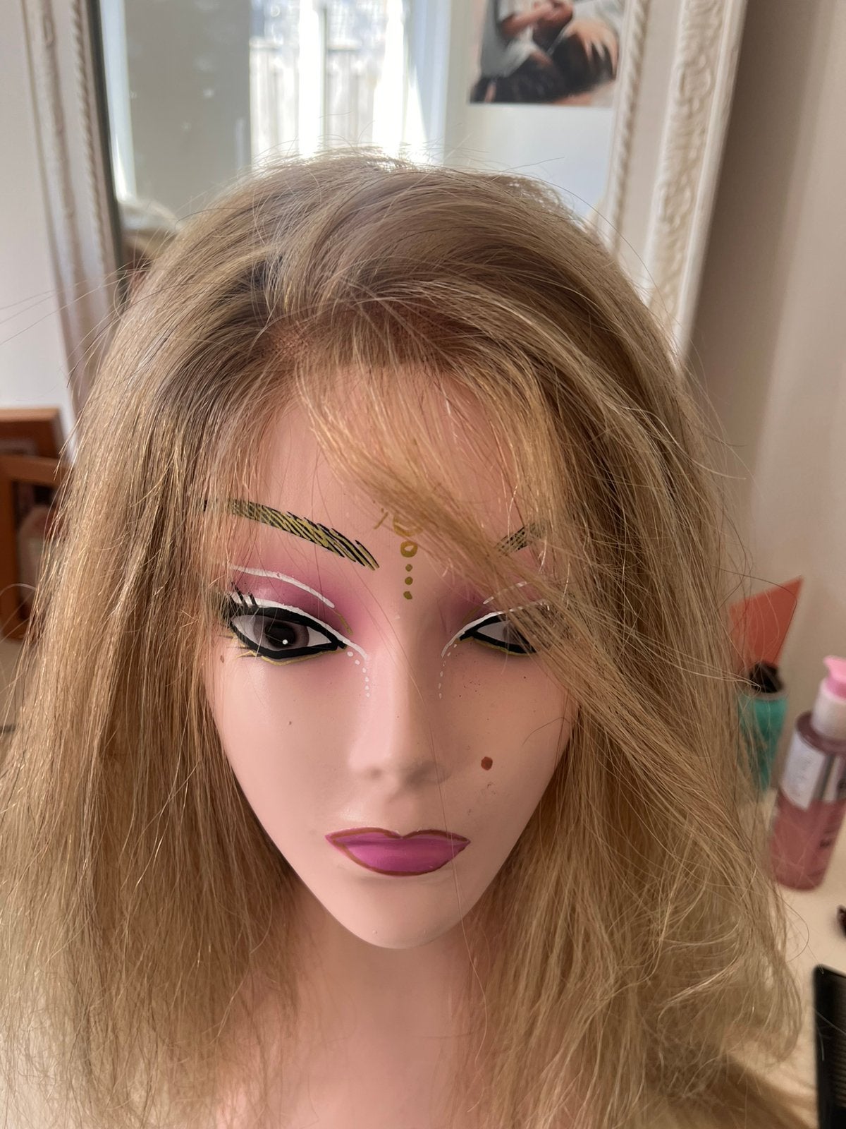 Echt haar lace wig 80 cm asblond, Ophalen of Verzenden, Nieuw, Pruik of Haarverlenging