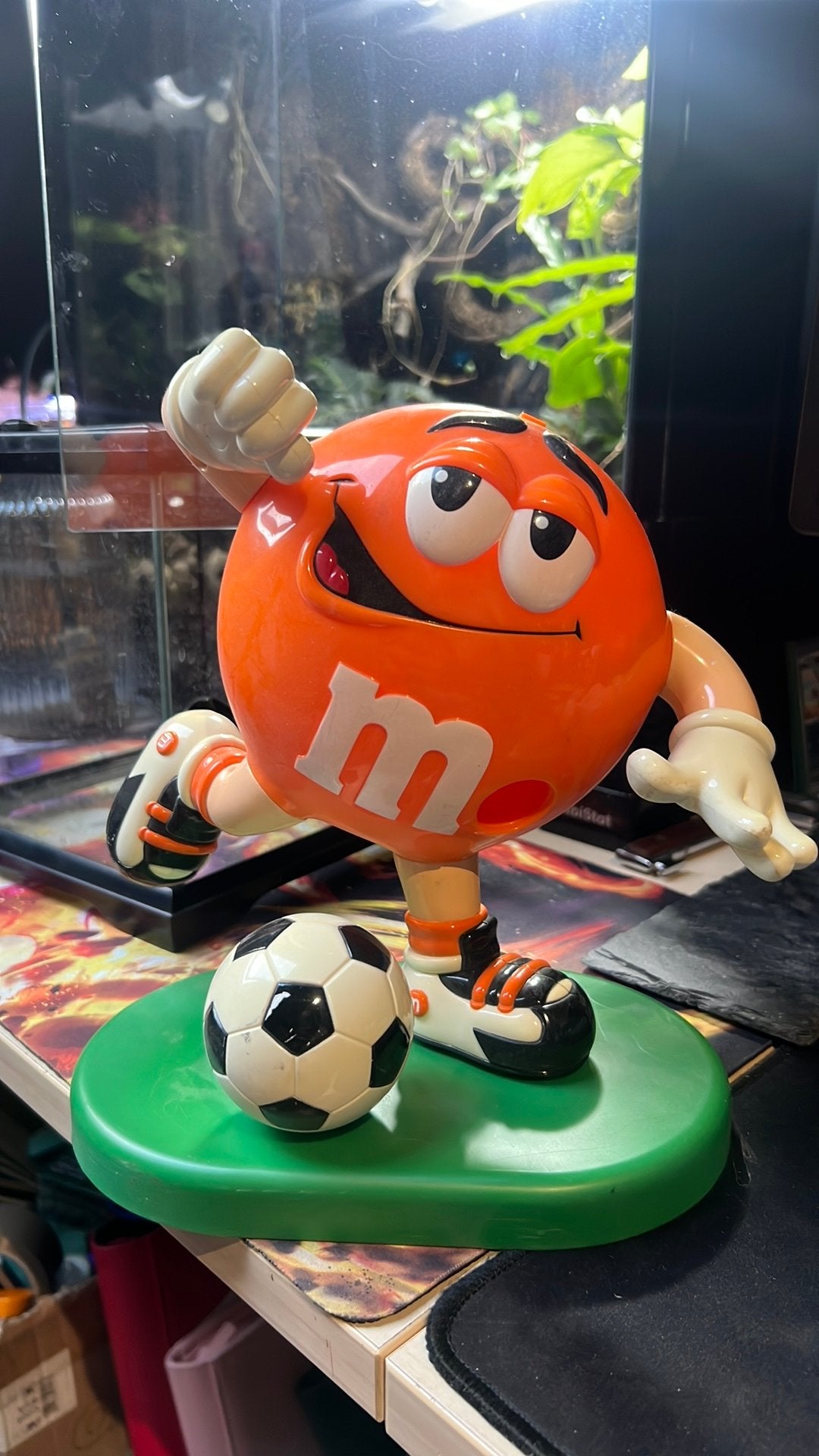 M&M dispenser oranje voetbal, Ophalen of Verzenden, Zo goed als nieuw, Overige typen