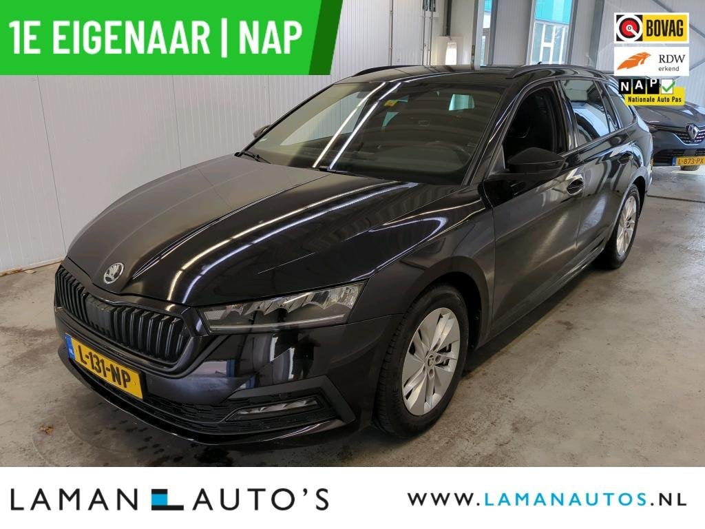 Skoda Octavia Combi 1.0 e-TSI DSG Sport Business Automaat |, Auto's, Stof, Gebruikt, Met garantie (alle), Zwart