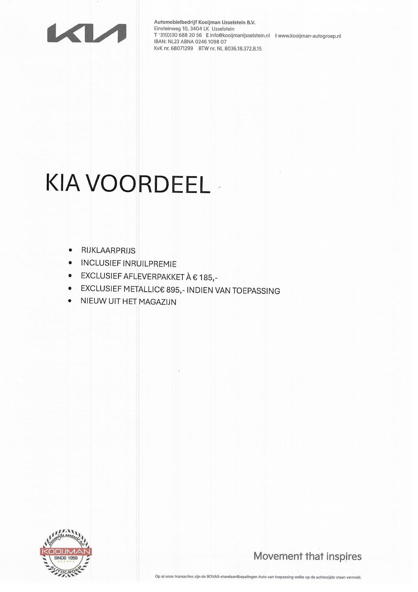Kia EV2 Plus Advanced 42.2 kWh 5zits Schuif-/kanteldak / Nav, Auto's, Stof, Overige kleuren, 1545 kg, Nieuw