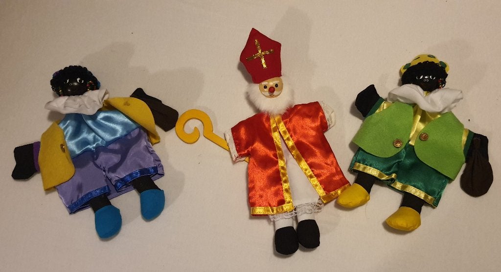 Sinterklaas en piet poppenkast handpoppen, Ophalen of Verzenden, Zo goed als nieuw