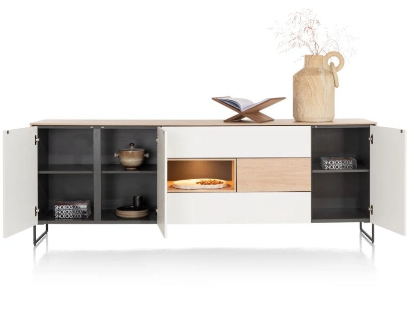 Foto 7 van XOOON Lindfield Dressoir 240 cm – Eiken/Wit (ZGAN!)