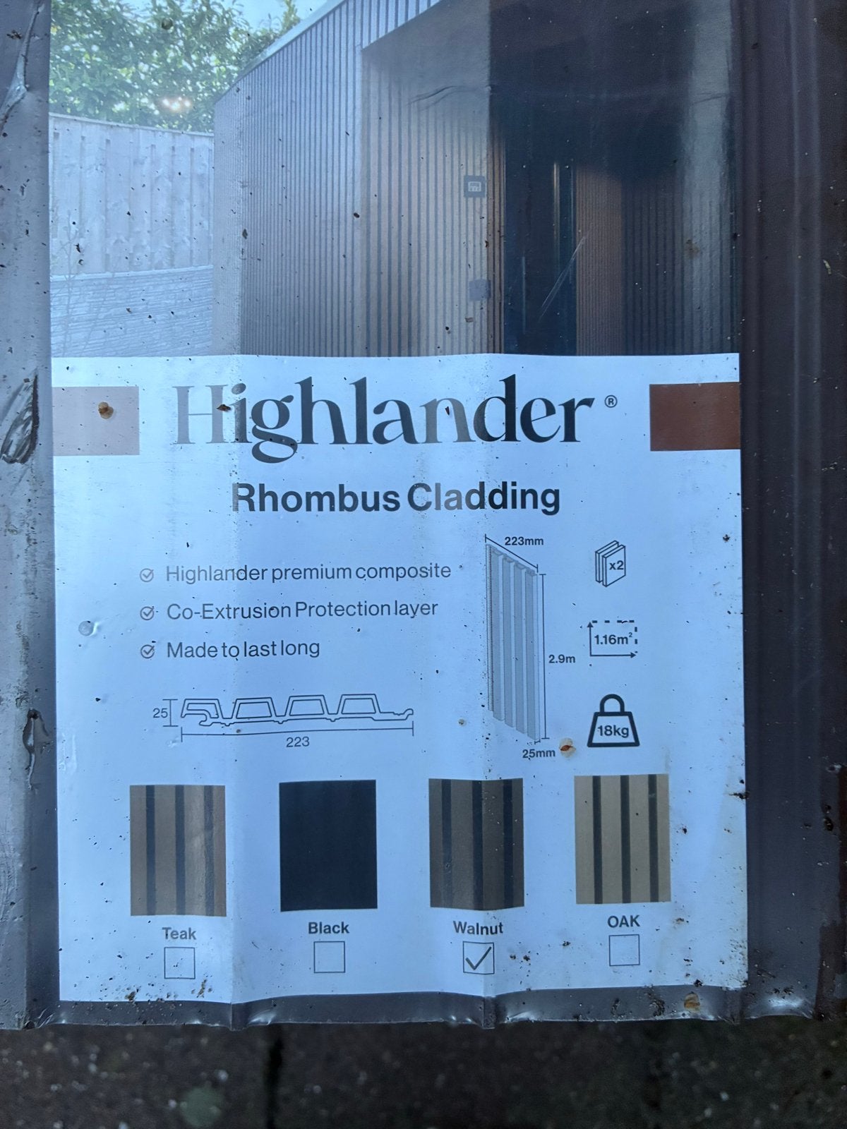 Highlander Rhombus Cladding Walnoot - Composiet Gevelbekledi, Ophalen, Nieuw, Overige materialen, 20 tot 50 mm