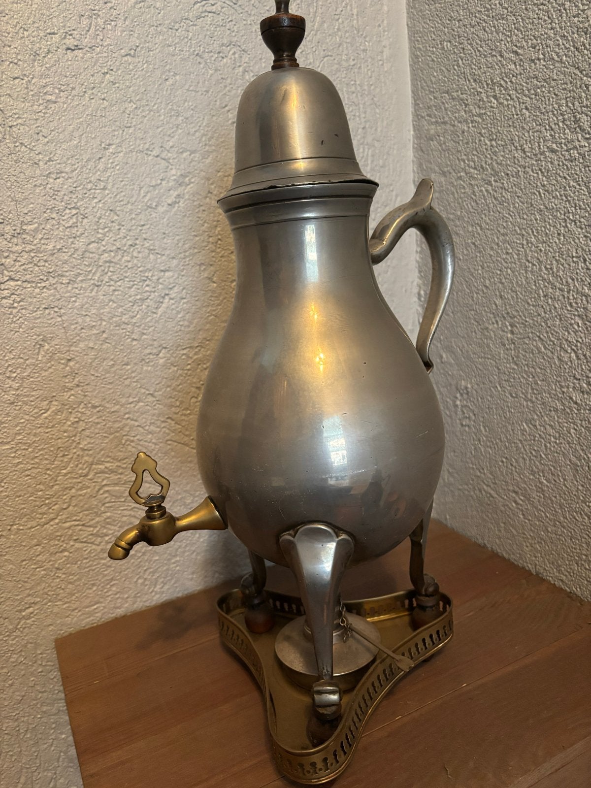 Antieke Tinnen Kraantjeskan - 42 cm hoog, Antiek en Kunst, Antiek | Tin, Ophalen