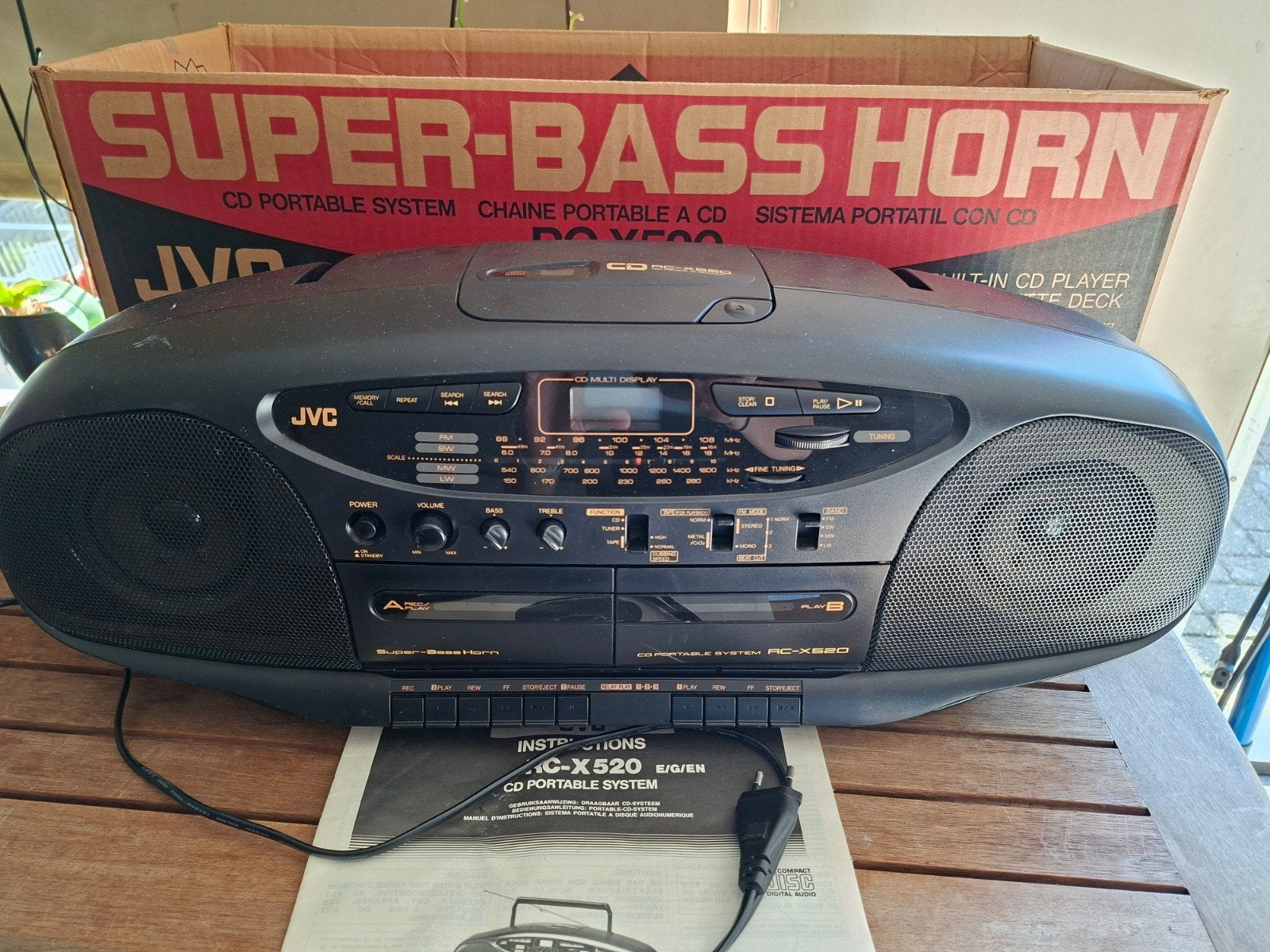 JVC RC-X520 CD Portable System met Super Bass Horn, Ophalen of Verzenden, Zo goed als nieuw, Overige typen, Met cd-speler