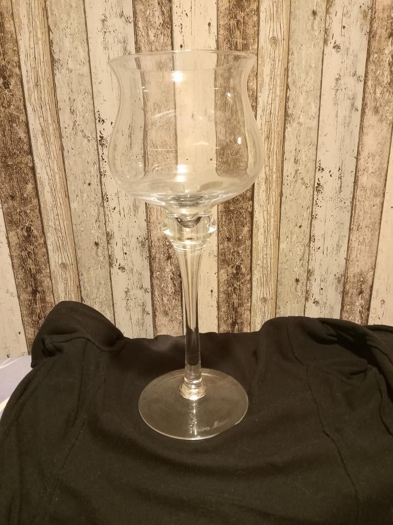 Glazen windlicht/mooie kelk/bloemstuk Rivera Maison  44 cm, Overige kleuren, Ophalen of Verzenden, Minder dan 50 cm, Glas