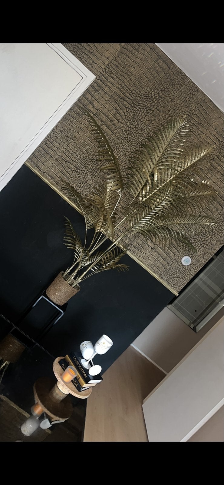 Gouden Kunstpalm - Luxe Decoratie voor Thuis, Binnen, Gebruikt, Kunstplant, Ophalen of Verzenden