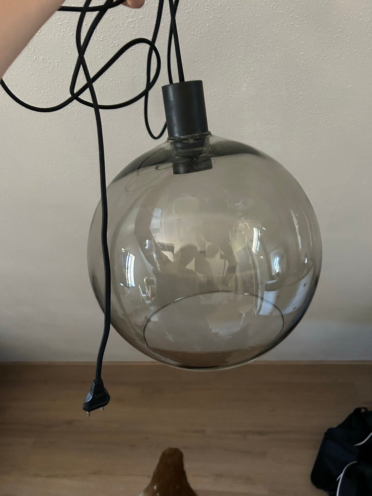 IKEA JAKOBSBYN Hanglampenkap, rookkleur, 30 cm, Bruin, Rond, Zo goed als nieuw, Glas