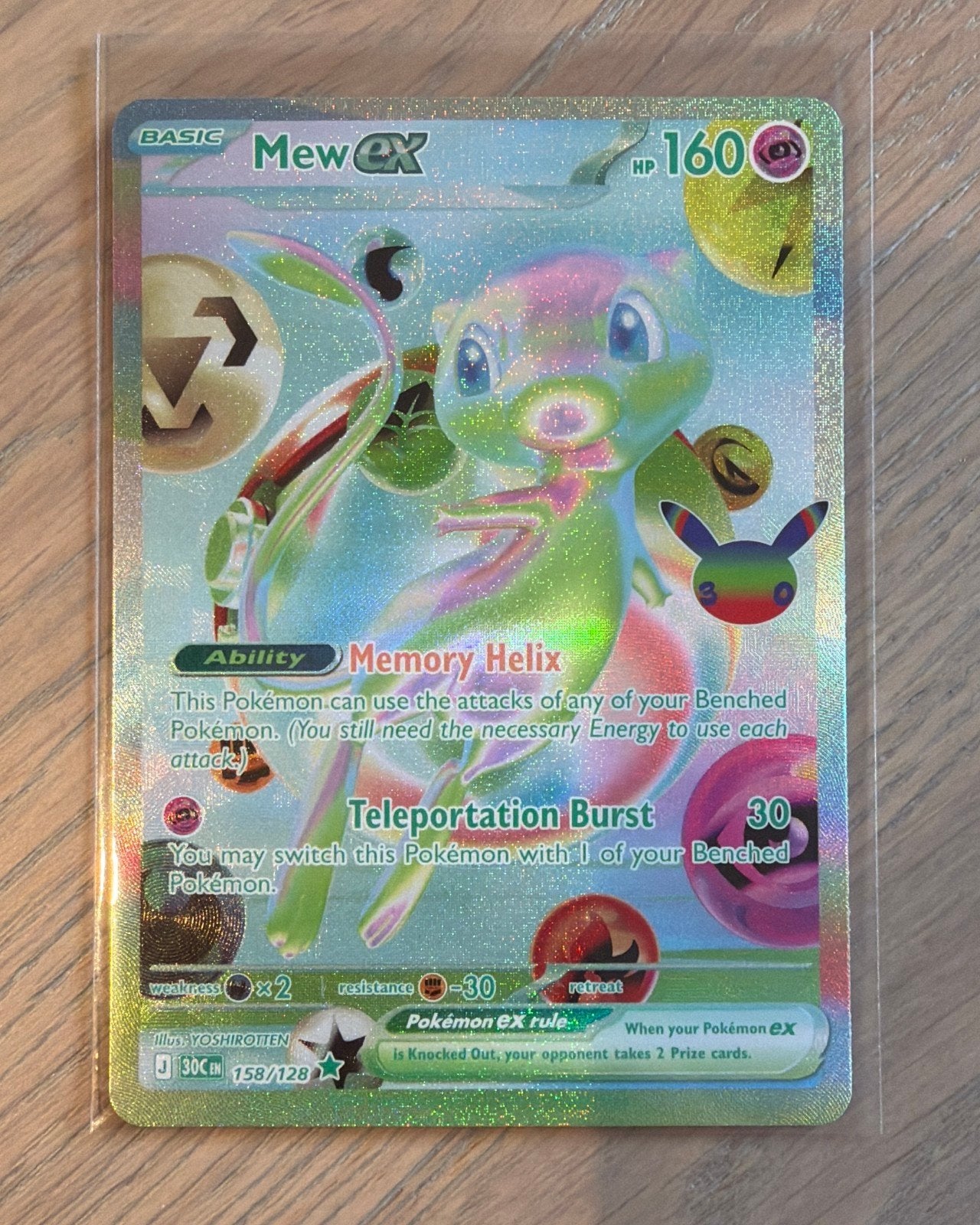Mew ex Pokémon kaart 158/128 30th celebration, Ophalen of Verzenden