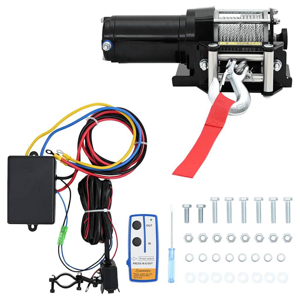 New - Elektrische lier 12V 1360 kg montageplaat afstandsbedi, Ophalen of Verzenden, Nieuw