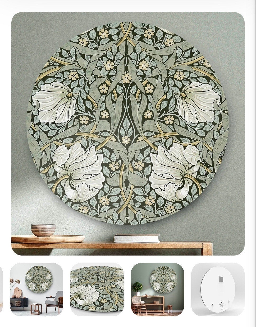 HIP ORG wandcirkel Pimpernel Laurel Round- 140 cm, Huis en Inrichting, Woonaccessoires | Wanddecoraties, Ophalen, Metaal, Groen