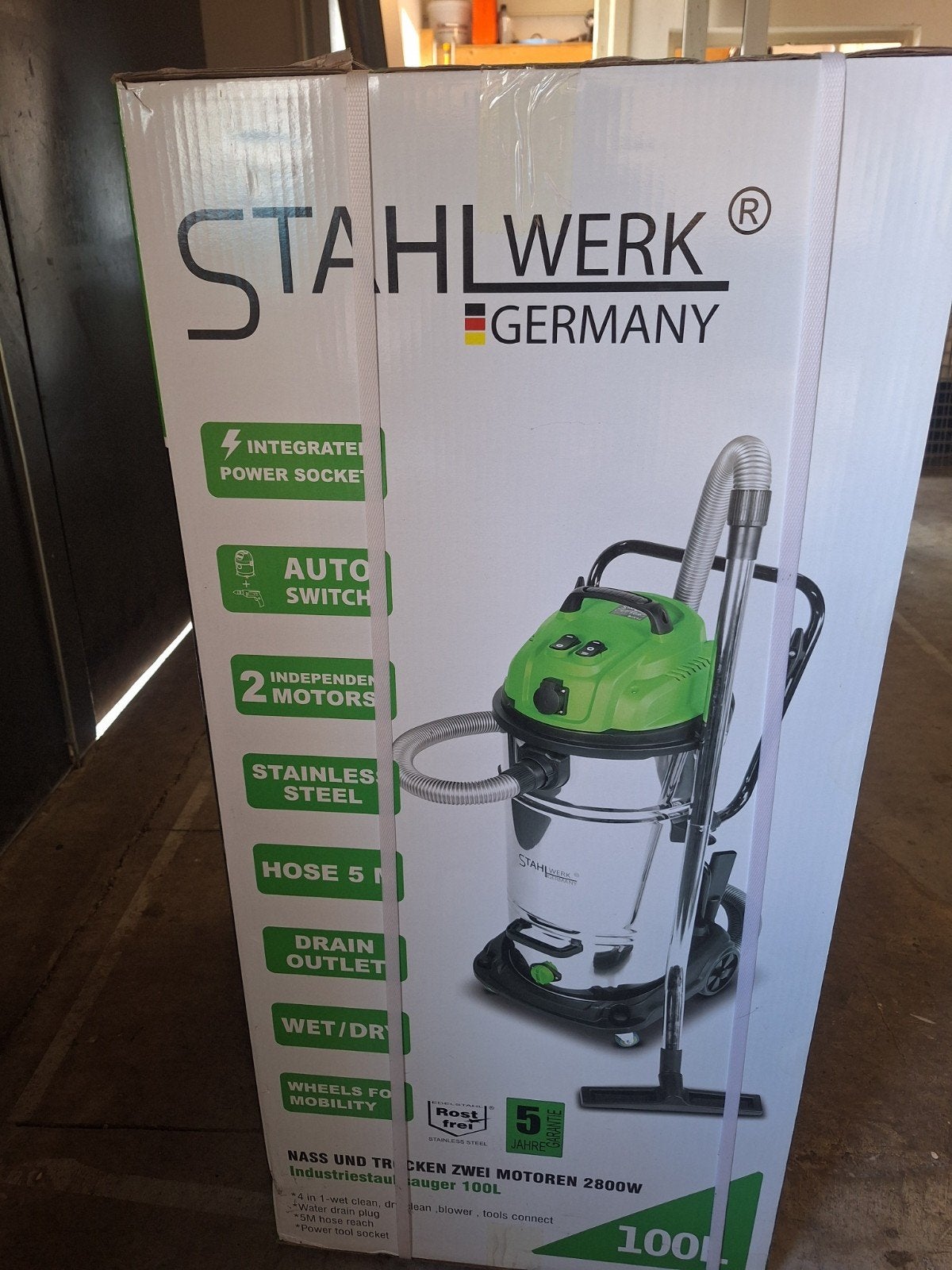 Stahlwerk Germany Industriële Stofzuiger 2800W 100L, Ophalen, Nieuw, Industriële stofzuiger, 2000 watt of meer