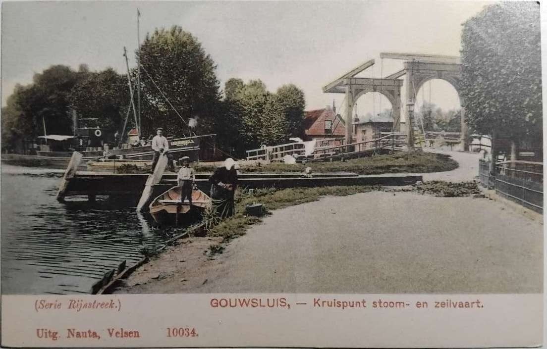 Gouwsluis Alphen a/d Rijn Zuid-Holland – Nauta 1910, Ophalen of Verzenden, Voor 1920, Ongelopen, Zuid-Holland