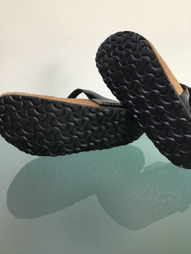 Birkenstock Gizeh zwart 38 | glossy shine | Gratis verzenden, Kleding | Dames, Schoenen, Slippers, Verzenden, Zwart, Zo goed als nieuw
