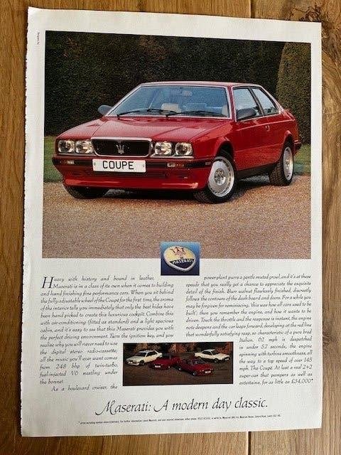 Maserati originele advertentie, Ophalen of Verzenden, Gelezen, Overige merken