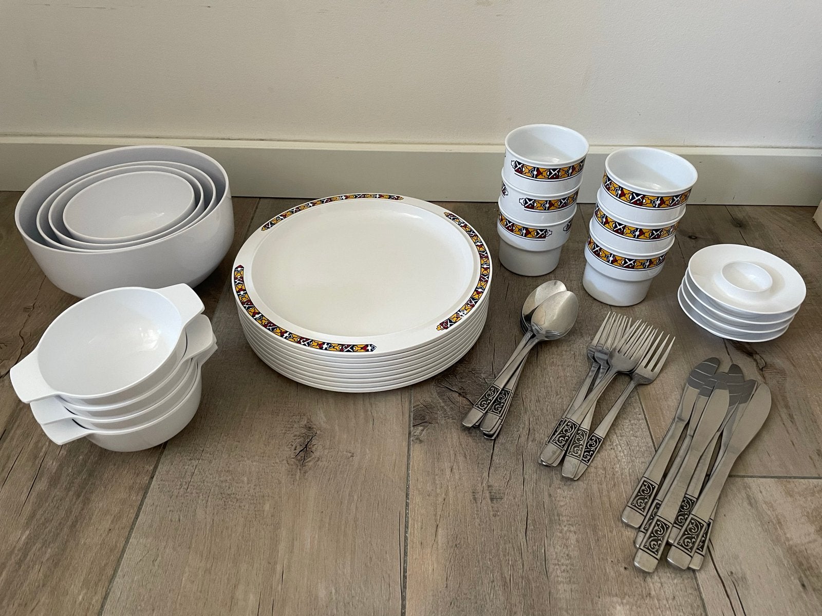 Mepal servies set - gebruikt maar in goede staat, Overige materialen, Gebruikt, Ophalen of Verzenden, Effen